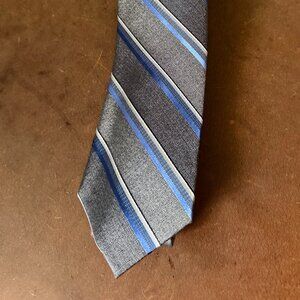 Narrow Diagonal Stripe Silk Tie